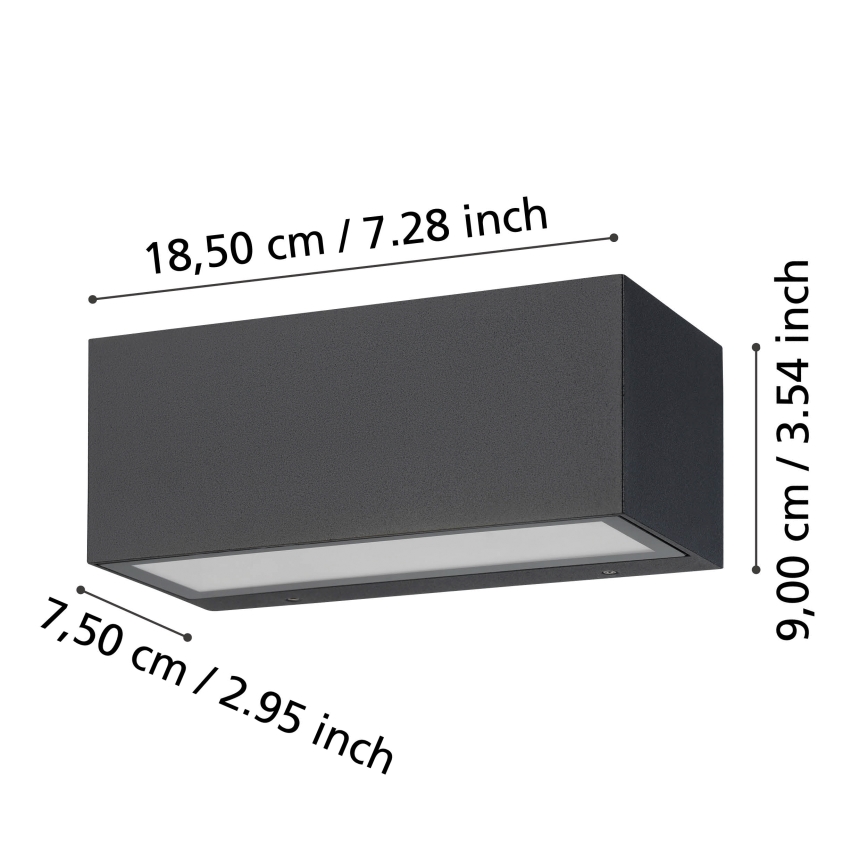 Eglo - LED sieninis lauko šviestuvas 2xLED/5W/230V IP65