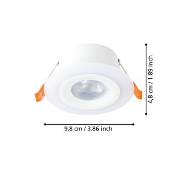 Eglo - KOMPLEKTAS 3x LED įleidžiamas lubinis šviestuvas 3xLED/4,8W/230V balta
