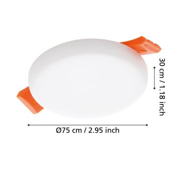 Eglo - LED įleidžiamas lubinis vonios šviestuvas LED/4,5W/230V diametras 7,5 cm IP65