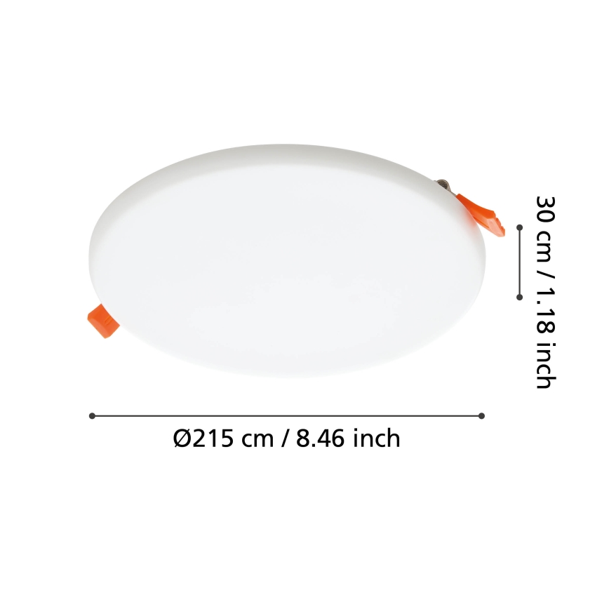 Eglo - LED įleidžiamas lubinis vonios šviestuvas LED/18W/230V diametras 21,5 cm IP65