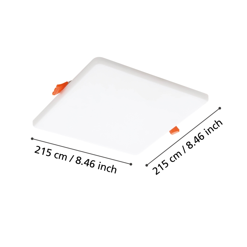 Eglo - LED įleidžiamas lubinis vonios šviestuvas LED/18W/230V 21,5x21,5 cm IP65