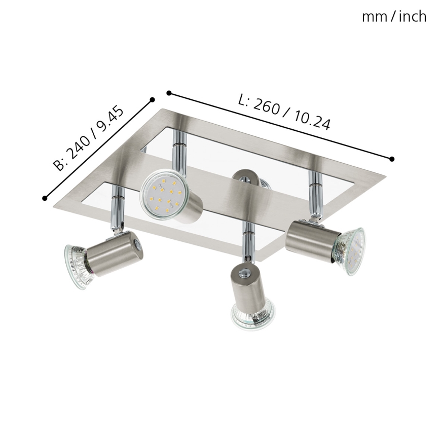 EGLO 90916 - Lubinis šviestuvas ROTTELO 4xGU10/LED/3W