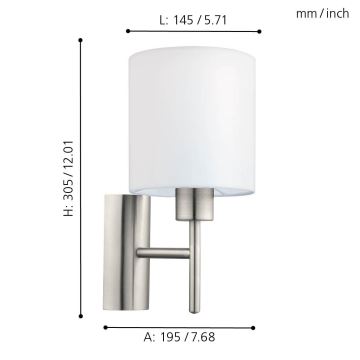 Eglo - Sieninis šviestuvas 1xE27/60W/230V