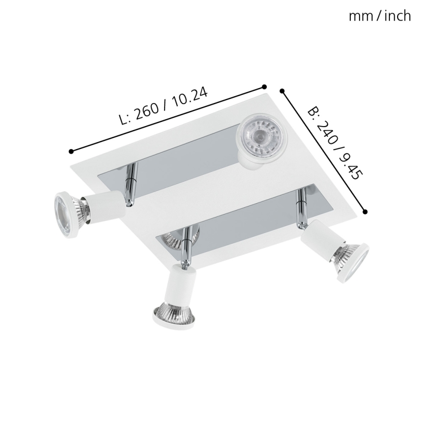 Eglo 94962 - LED akcentinis šviestuvas SARRIA 4xGU10-LED/5W/230V