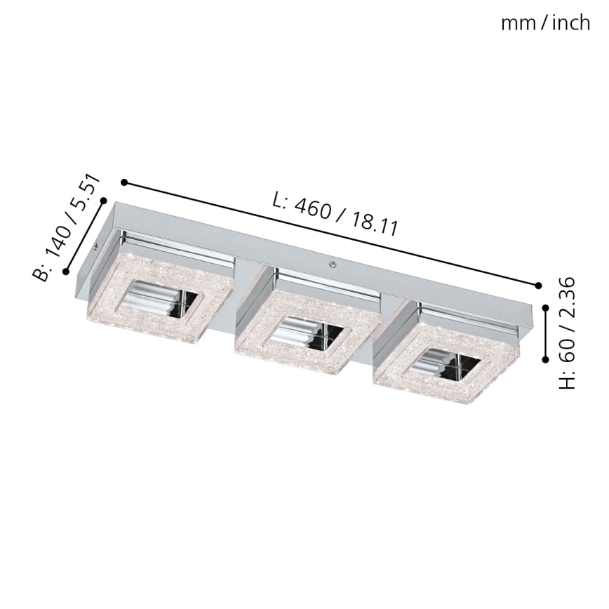 Eglo - LED krištolinis lubinis šviestuvas 3xLED/4W/230V
