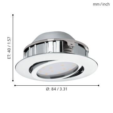 Eglo - LED įleidžiamas lubinis šviestuvas 1xLED/6W/230V