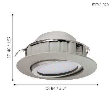 Eglo - LED įleidžiamas lubinis šviestuvas 1xLED/6W/230V