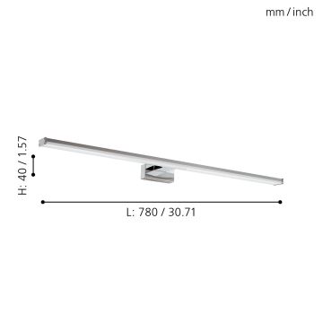 Eglo - LED vonios šviestuvas LED/14W/230V 4000K 78 cm IP44