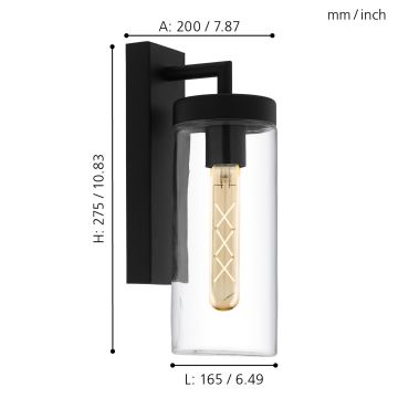 Eglo - Lauko sieninis šviestuvas 1xE27/60W/230V IP44