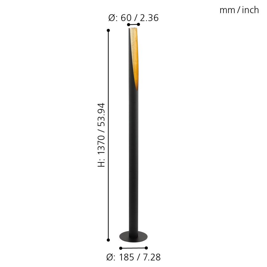 Eglo - LED toršeras 1xGU10/4,5W/230V juoda