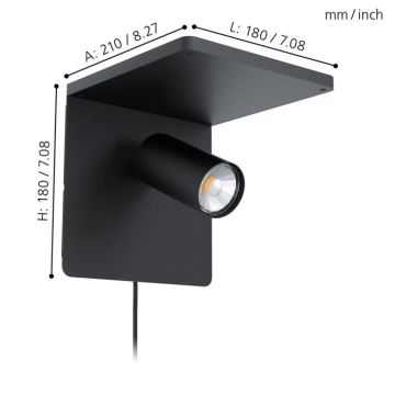 Eglo - LED sieninis šviestuvas 1xGU10/5W/230V