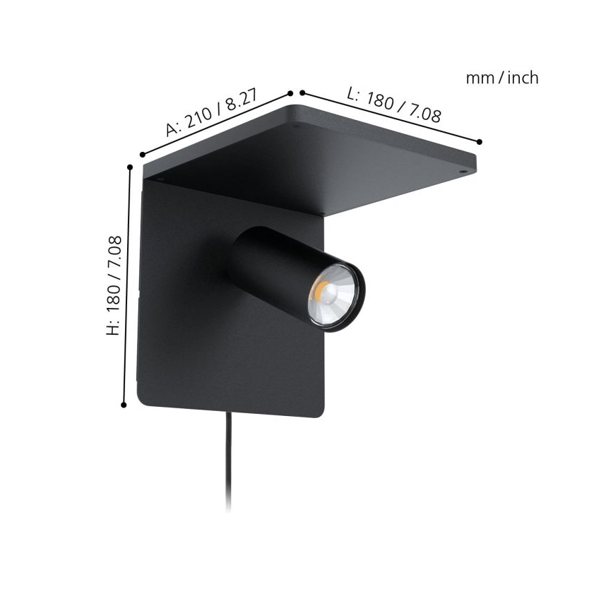 Eglo - LED sieninis šviestuvas 1xGU10/5W/230V