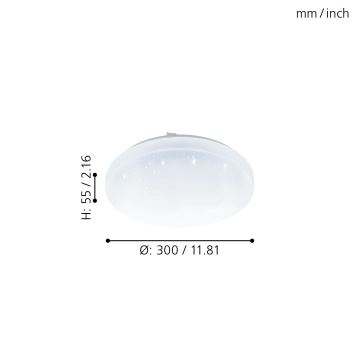 Eglo - LED Pritemdomas vonios šviestuvas LED/12W/230V IP4+ Nuotolinio valdymo pultas