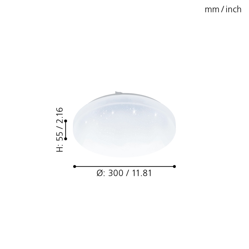 Eglo - LED Pritemdomas vonios šviestuvas LED/12W/230V IP4+ Nuotolinio valdymo pultas