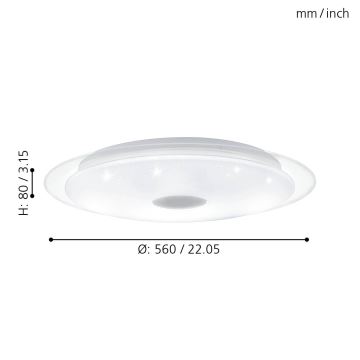 Eglo - LED Pritemdomas lubinis šviestuvas LED/36W/230V + Nuotolinio valdymo pultas