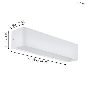 Eglo - LED sieninis šviestuvas LED/12W/230V