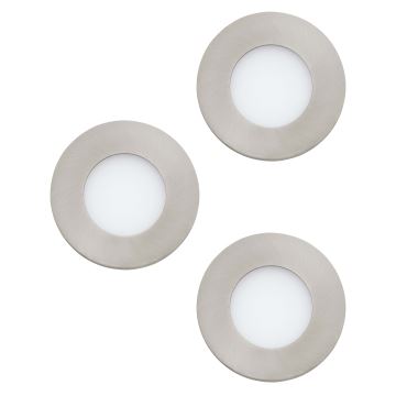 Eglo 98634 - KOMPLEKTAS 3x LED įleidžiamas lubinis vonios šviestuvas FUEVA LED/2,8W/230V