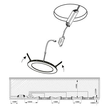 Eglo 98634 - KOMPLEKTAS 3x LED įleidžiamas lubinis vonios šviestuvas FUEVA LED/2,8W/230V