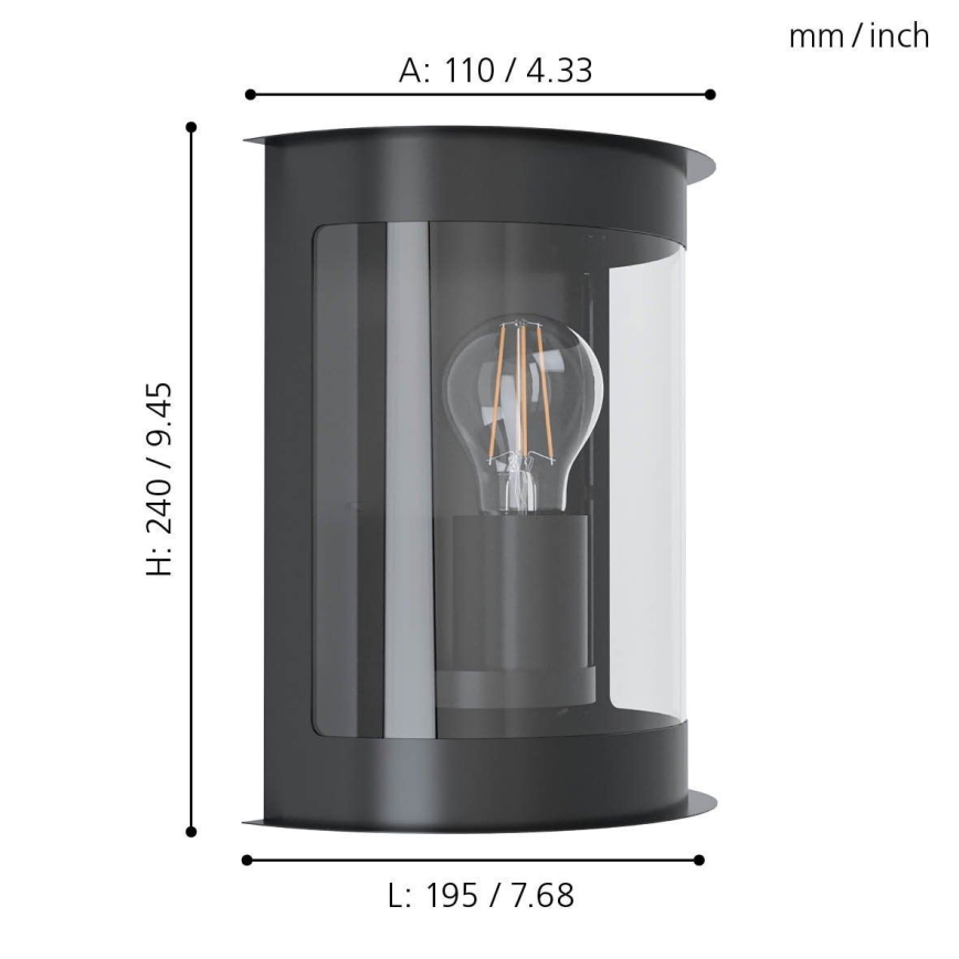 Eglo - Lauko sieninis šviestuvas 1xE27/28W/230V IP44