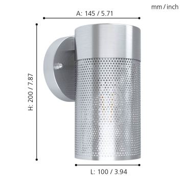 Eglo - Lauko sieninis šviestuvas 1xE27/28W/230V