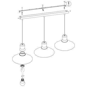 Eglo - Pakabinamas sietynas 3xE27/28W/230V