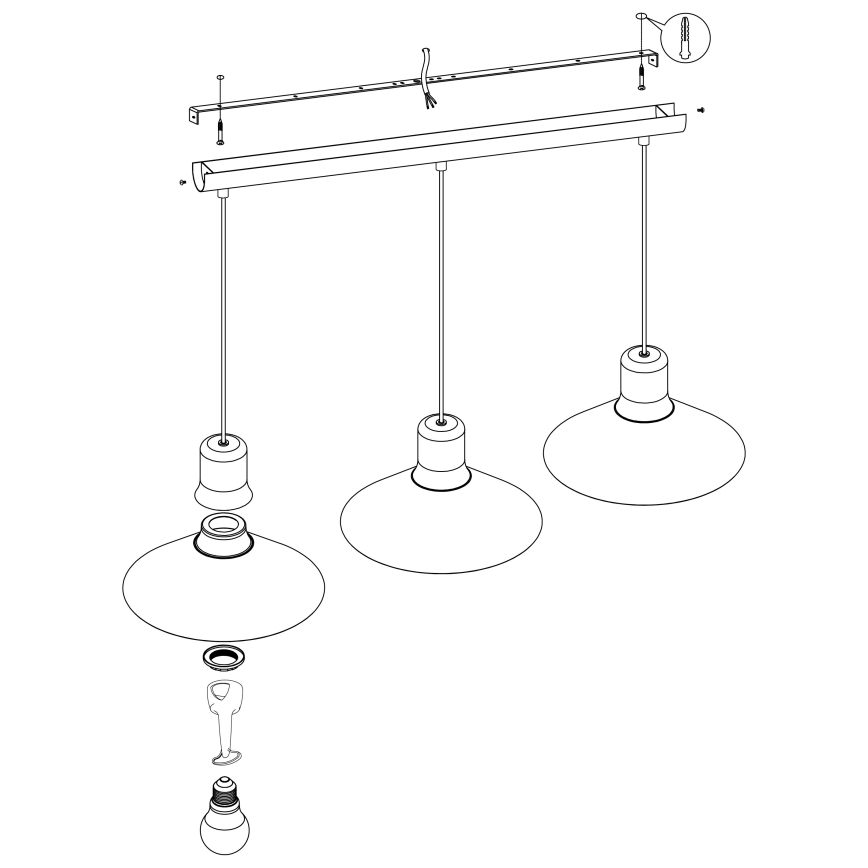 Eglo - Pakabinamas sietynas 3xE27/28W/230V