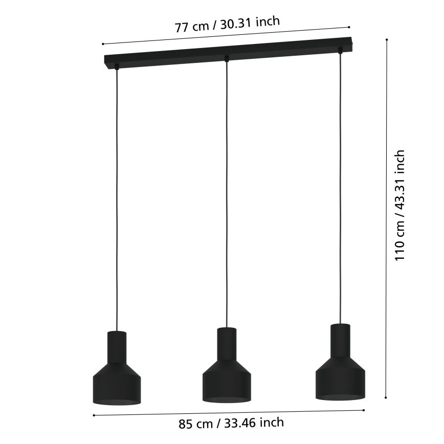 Eglo - Pakabinamas sietynas 3xE27/40W/230V