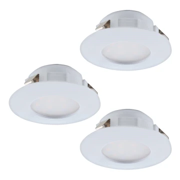 Eglo - KOMPLEKTAS 3x LED įleidžiamas lubinis vonios šviestuvas PINEDA 1xLED/6W/230V IP44
