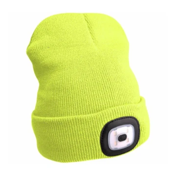 Extol - Kepurė su priekiniu žibintu ir USB įkrovimu 300 mAh neoninės geltonos spalvos UNI dydžio
