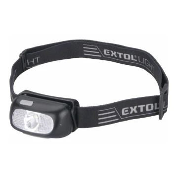 Extol - LED Galvos žibintuvėlis LED/5W/1000 mAh/3,7V IPX5 juodas