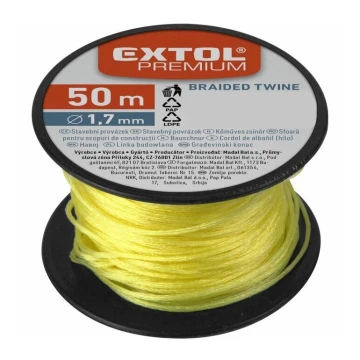 Extol Premium - Konstrukcinė virvė 1,7mm x 50m geltona