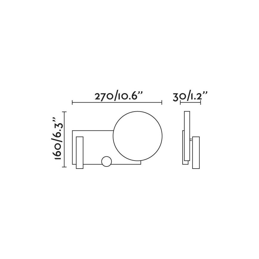 FARO 20065 - LED Pritemdoma maža sieninė lempa KLEE LED/10W/230V + LED/3W right