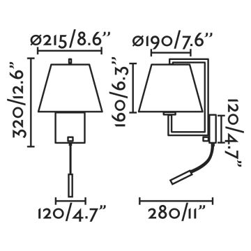 FARO 20173-02- LED Sieninė lempa FRAME 1xE27/15W/230V + LED/3W bronzinė/kreminė