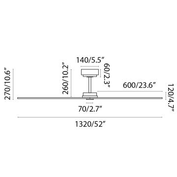 FARO 34100 - Lubinis ventiliatorius MILOS juoda + nuotolinio valdymo pultas