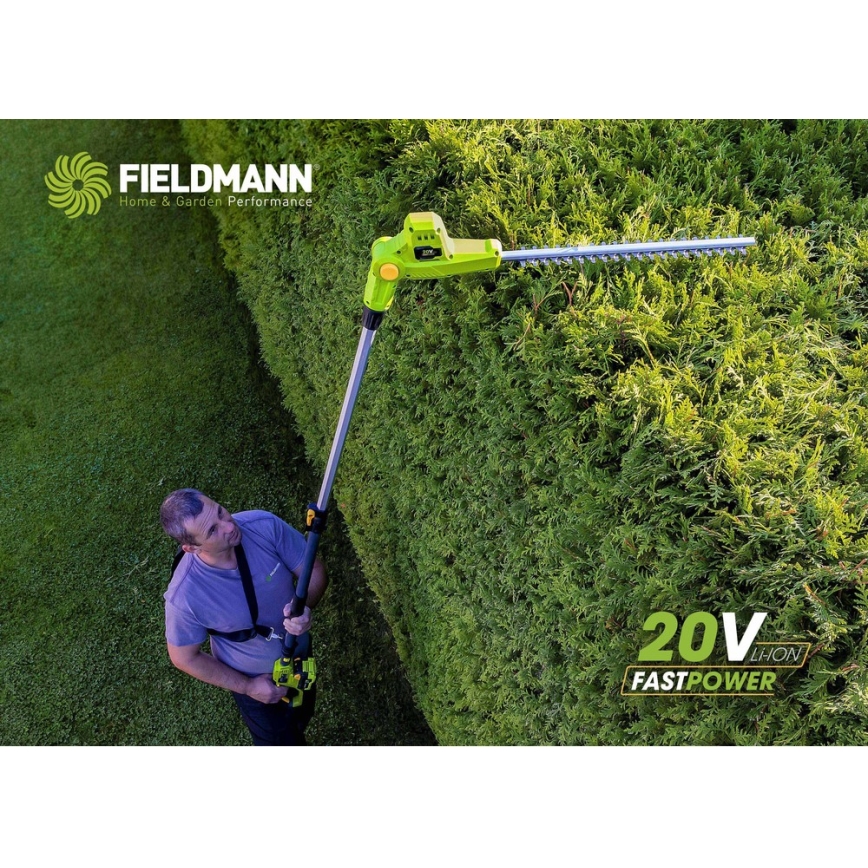 Fieldmann - Akumuliatorinės teleskopinės gyvatvorių žirklės 20V