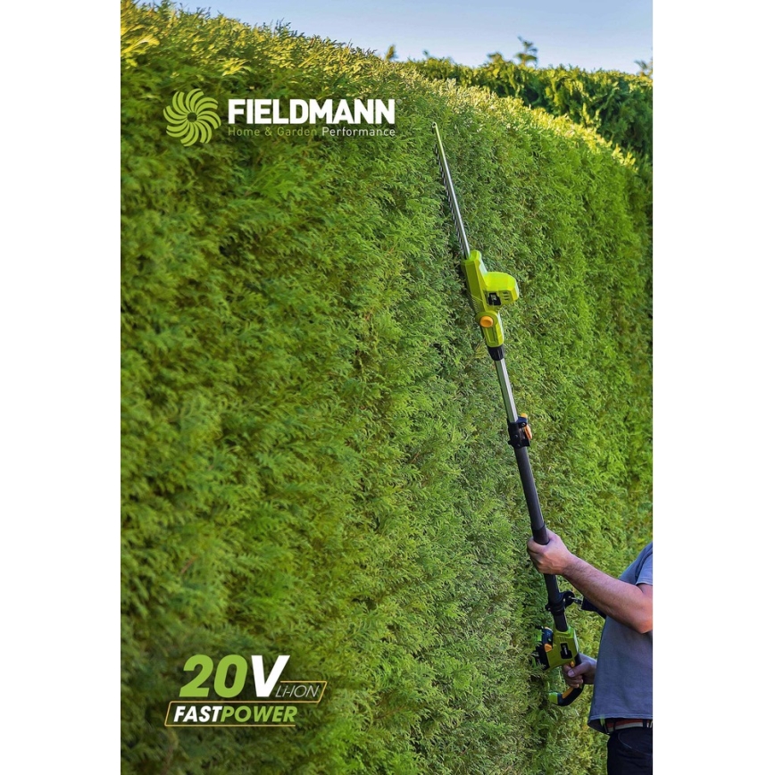 Fieldmann - Akumuliatorinės teleskopinės gyvatvorių žirklės 20V