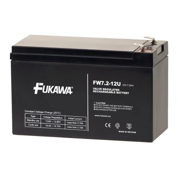 FUKAWA FW 7.2-12 F2U - Švino rūgšties akumuliatorius 12V/7.2Ah/faston 6.3 mm