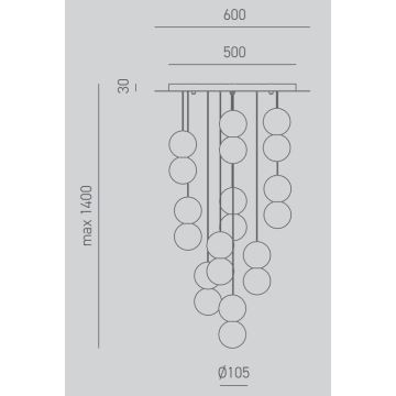 Gea Luce SFERA S10 G - Pakabinamas sietynas SFERA 10xG9/28W/230V