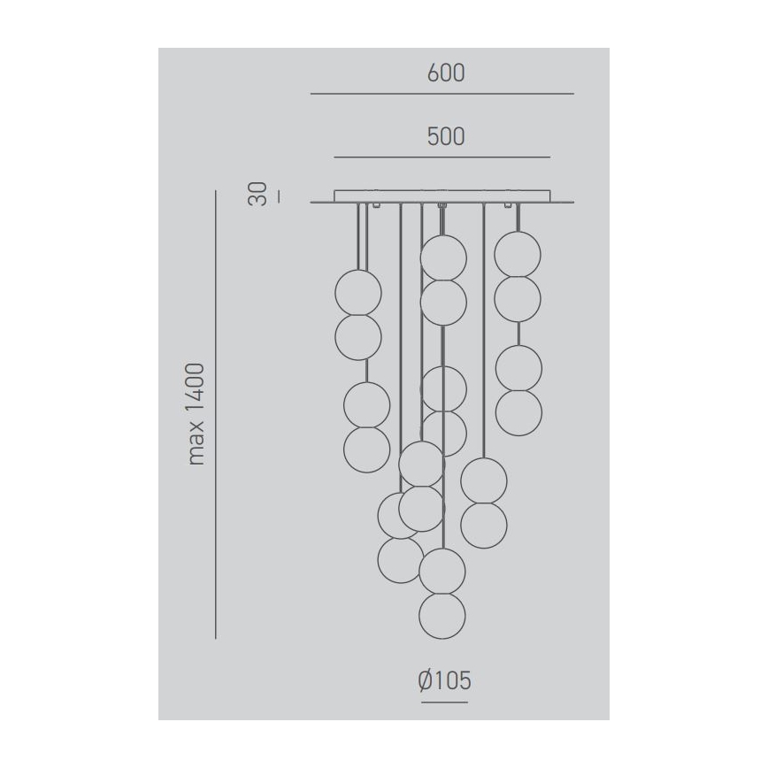 Gea Luce SFERA S10 G - Pakabinamas sietynas SFERA 10xG9/28W/230V