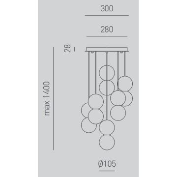 Gea Luce SFERA S6 G - Pakabinamas sietynas SFERA 6xG9/28W/230V