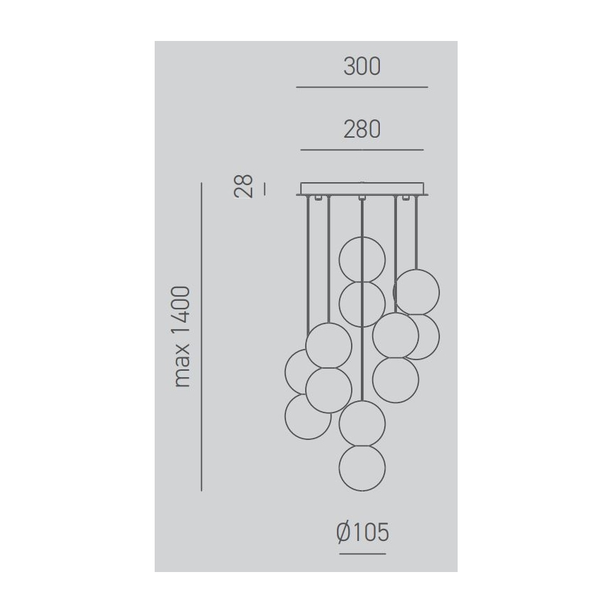 Gea Luce SFERA S6 G - Pakabinamas sietynas SFERA 6xG9/28W/230V