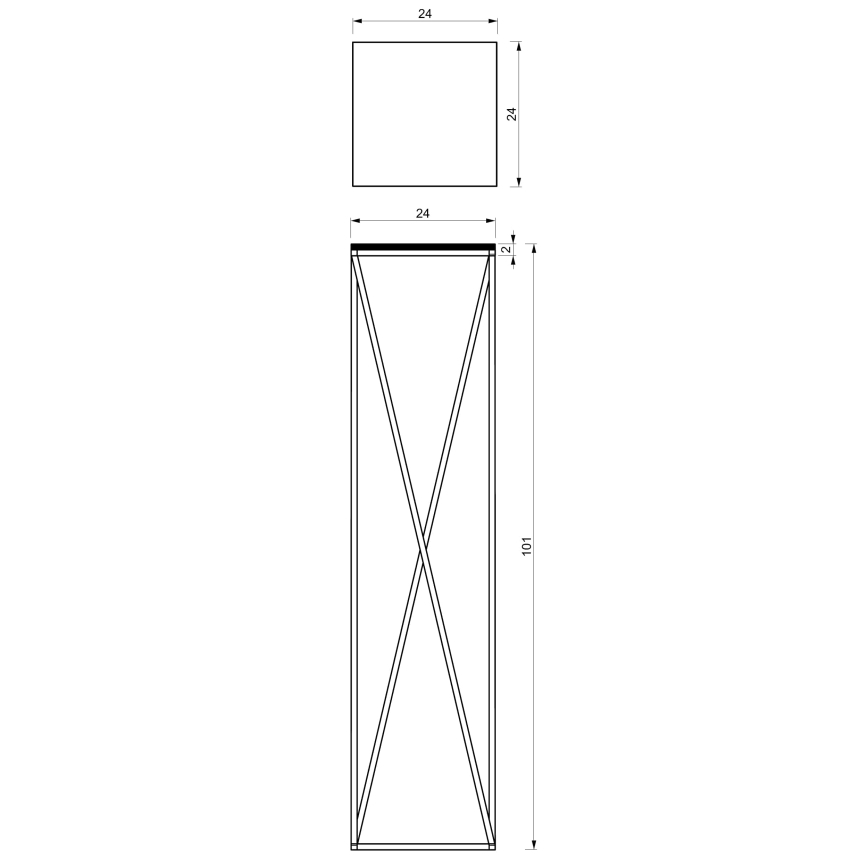 Gėlių stovas 100x24 cm juodas