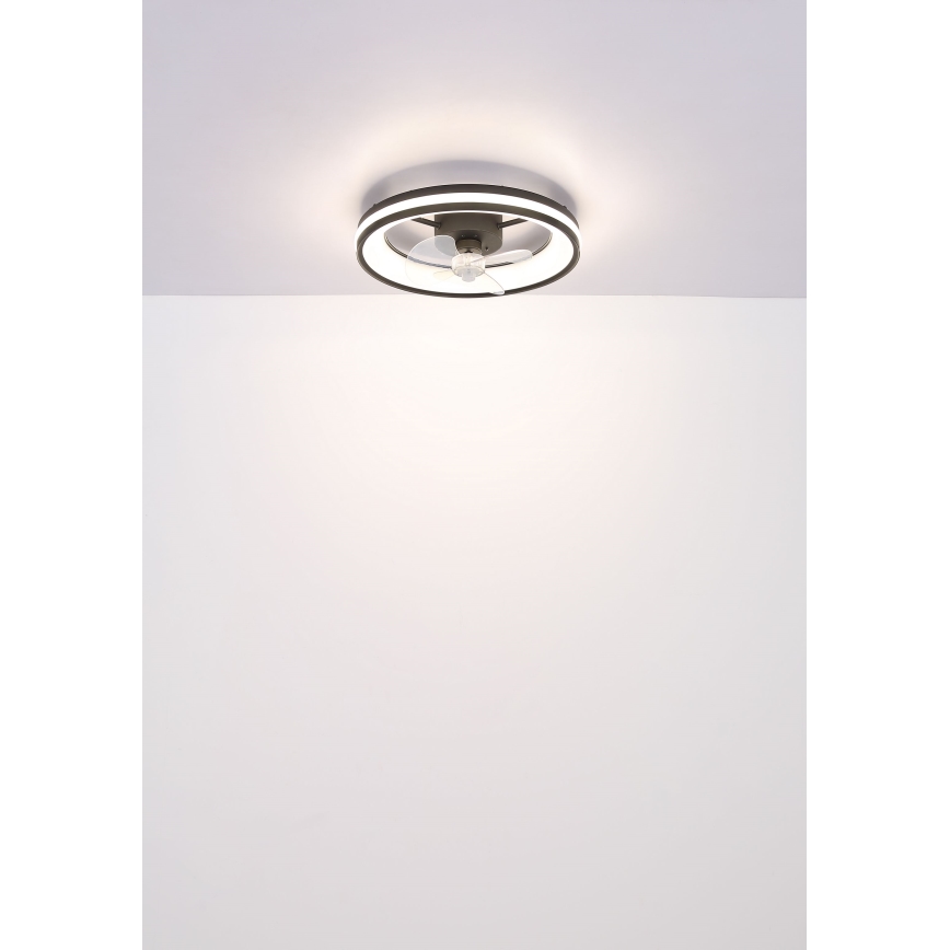 Globo - LED Pritemdomas lubinis šviestuvas su ventiliatoriumi LED/30W/230V 2700-6500K juoda + nuotolinio valdymo pultas