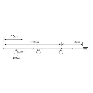 Globo - LED kalėdinė girlianda 20xLED/2xAA 2,2m šilta balta