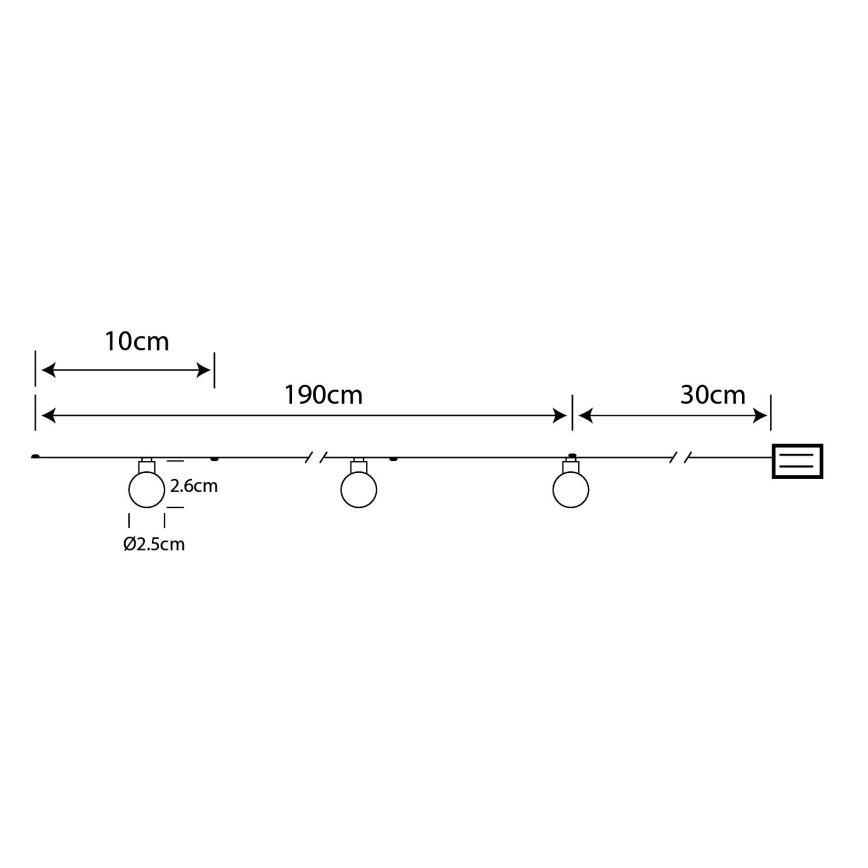 Globo - LED kalėdinė girlianda 20xLED/2xAA 2,2m šilta balta