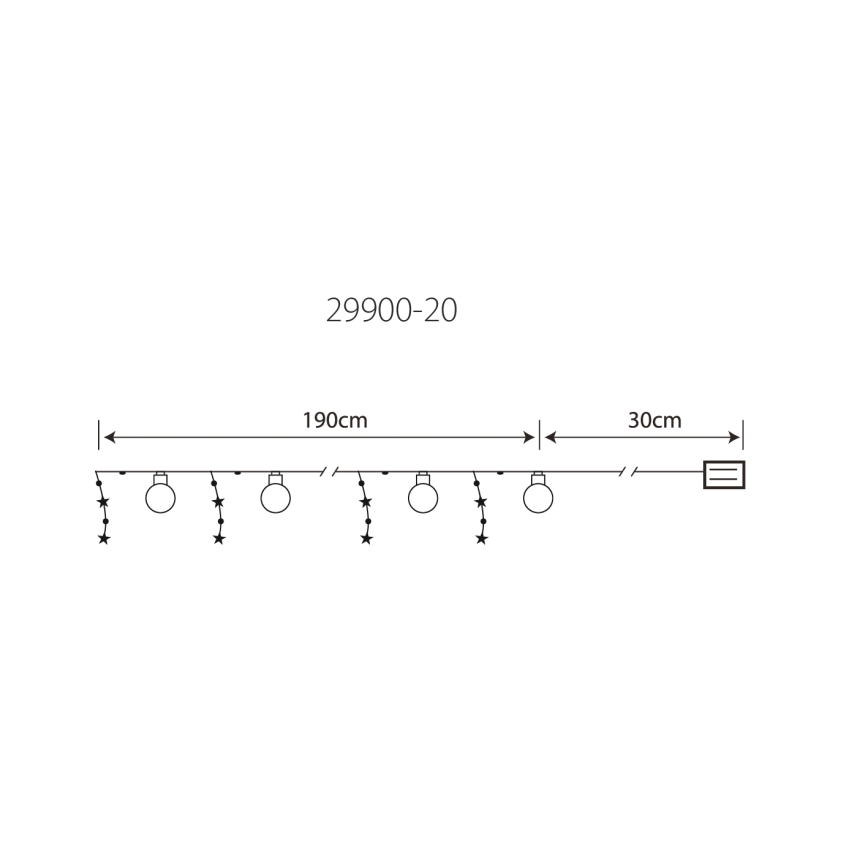 Globo 29900-20 - LED dekoratyvinė girlianda 20xLED/0,03W/2xAA