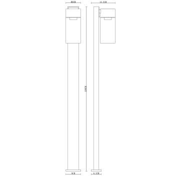 Globo - Lauko šviestuvas 1xE27/40W/230V 100 cm IP44