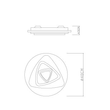 Globo - LED pritemdomas lubinis šviestuvas SABATINO LED / 46W / 230V + nuotolinio valdymo pultas