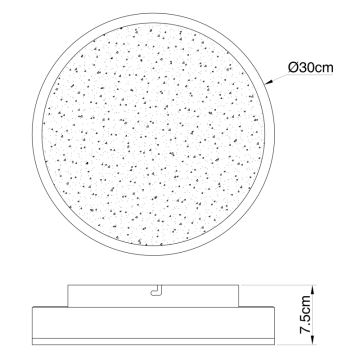 Globo  - LED Lubinis šviestuvas LED/24W/230V d. 30 cm juodas