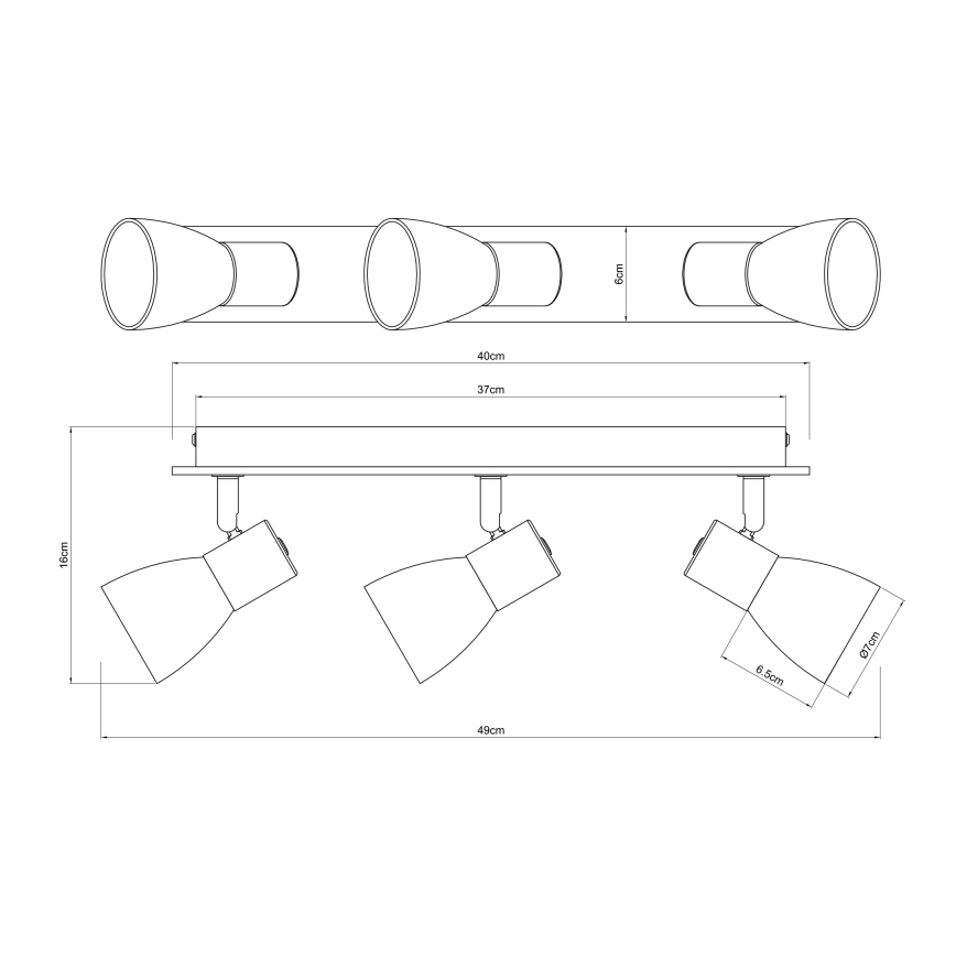 Globo - Akcentinis šviestuvas 3xE14/40W/230V juodas/medis